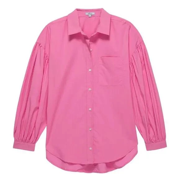 Rails Janae Button-down Shirt | Womens S, Hot Pink - Picture 7 of 7